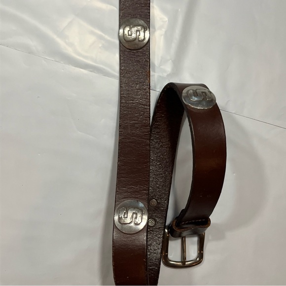 Michigan State Spartans BROWN leather BELT 33-37” Silver conchos Spartans Mexico - Picture 4 of 16